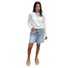 Long Sleeve Bubble Hem Top – Pearl – Alicia DiMichele Boutique