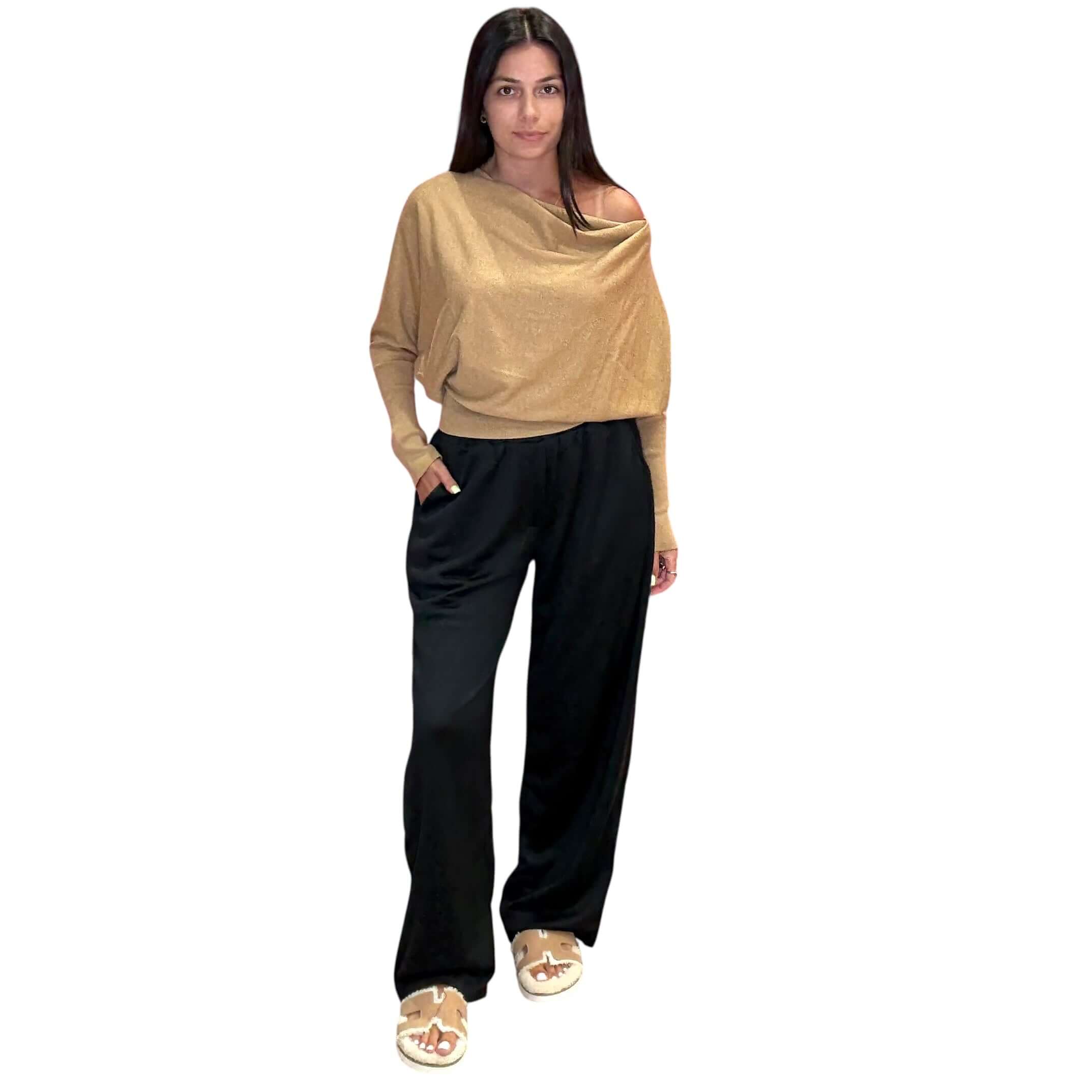 Luxe Drape Knit Sweatpants - Black – Alicia DiMichele Boutique