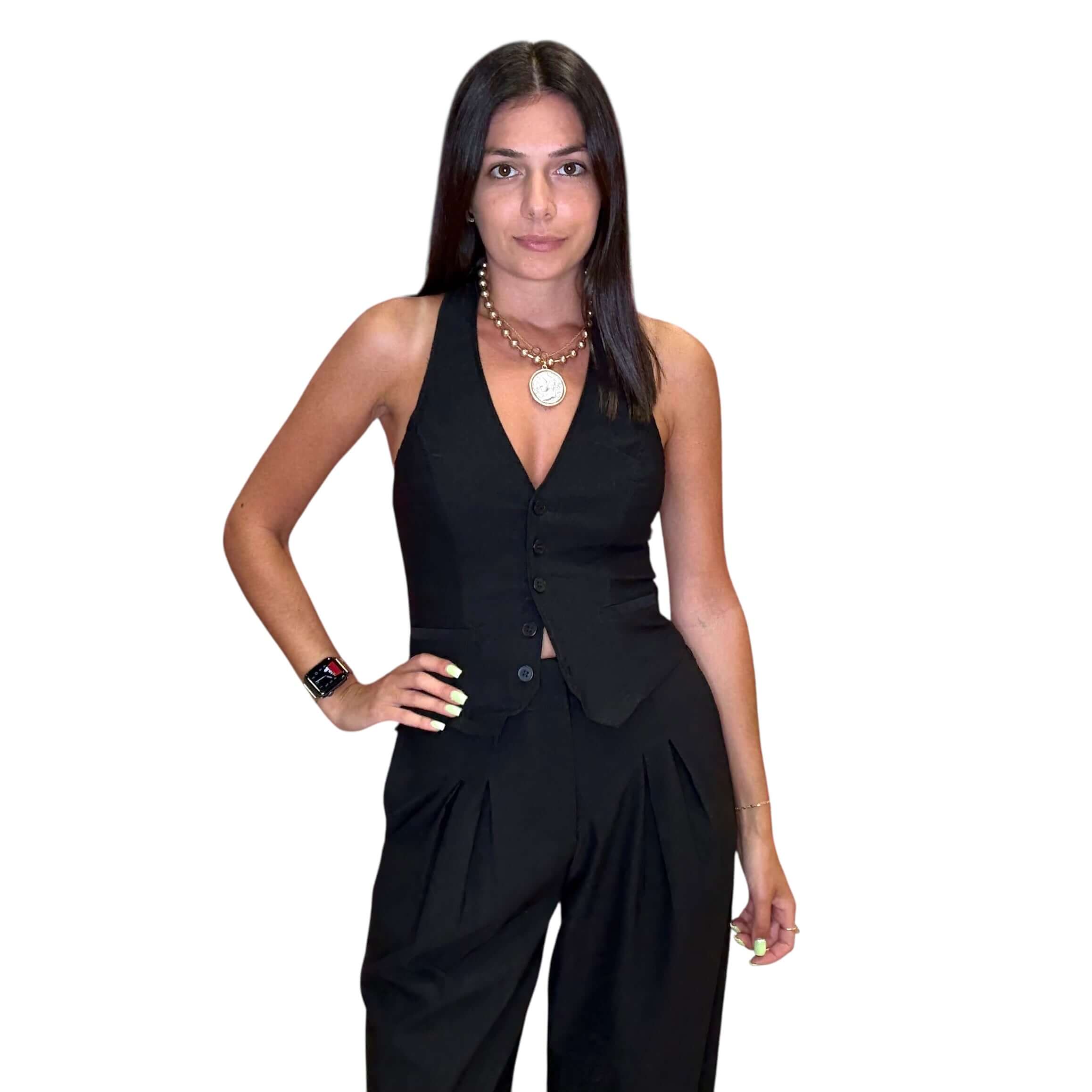 Power Move Halter Vest – Black – Alicia DiMichele Boutique