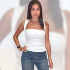 Square It Up Jersey Tank – White – Alicia DiMichele Boutique