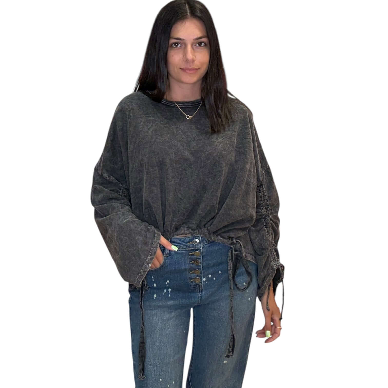 Midnight Mineral Washed Pullover – Alicia DiMichele Boutique
