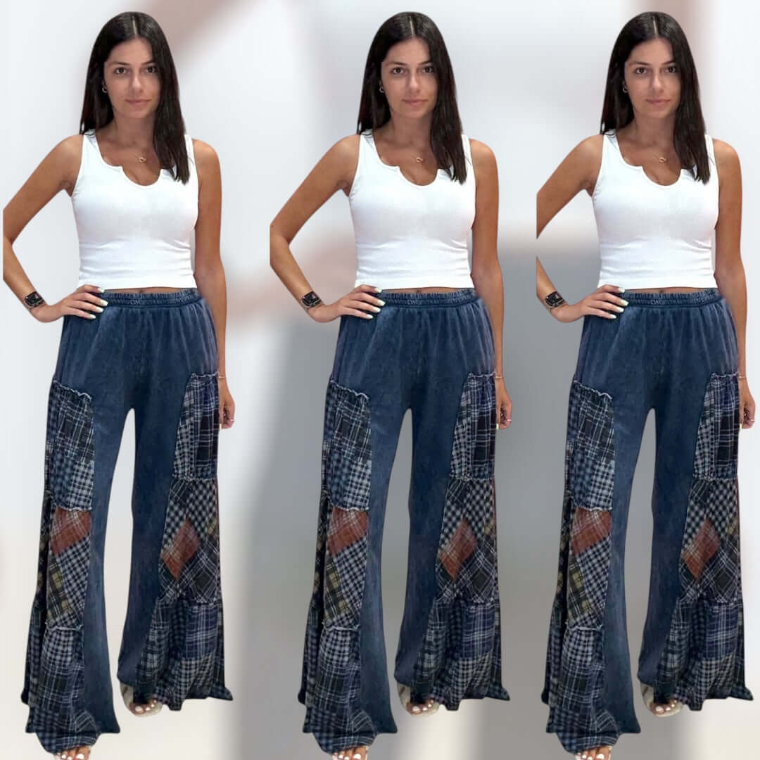 Navy Plaid Parade Flare Pants – Alicia DiMichele Boutique