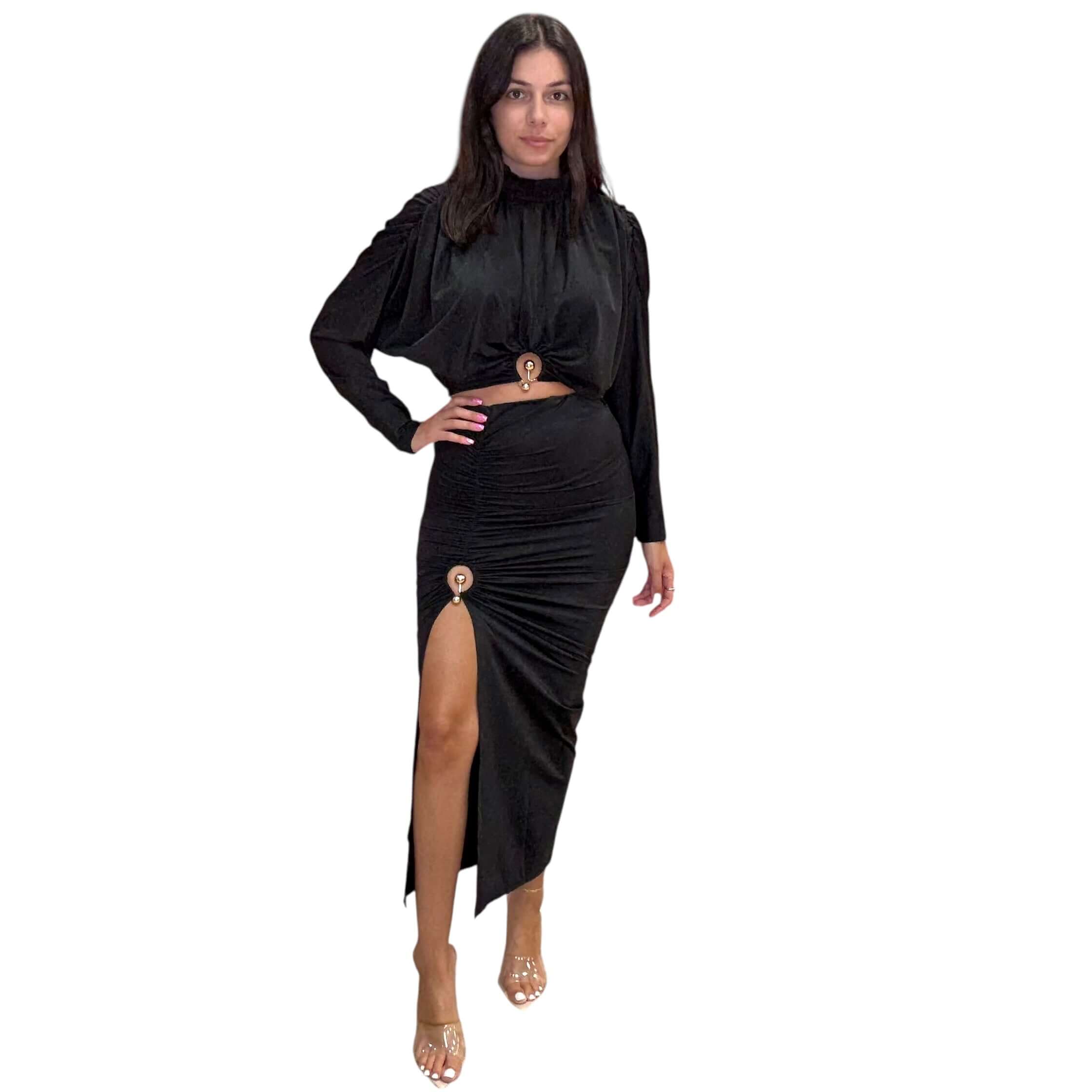 Midnight Ruched Skirt Set – Alicia DiMichele Boutique