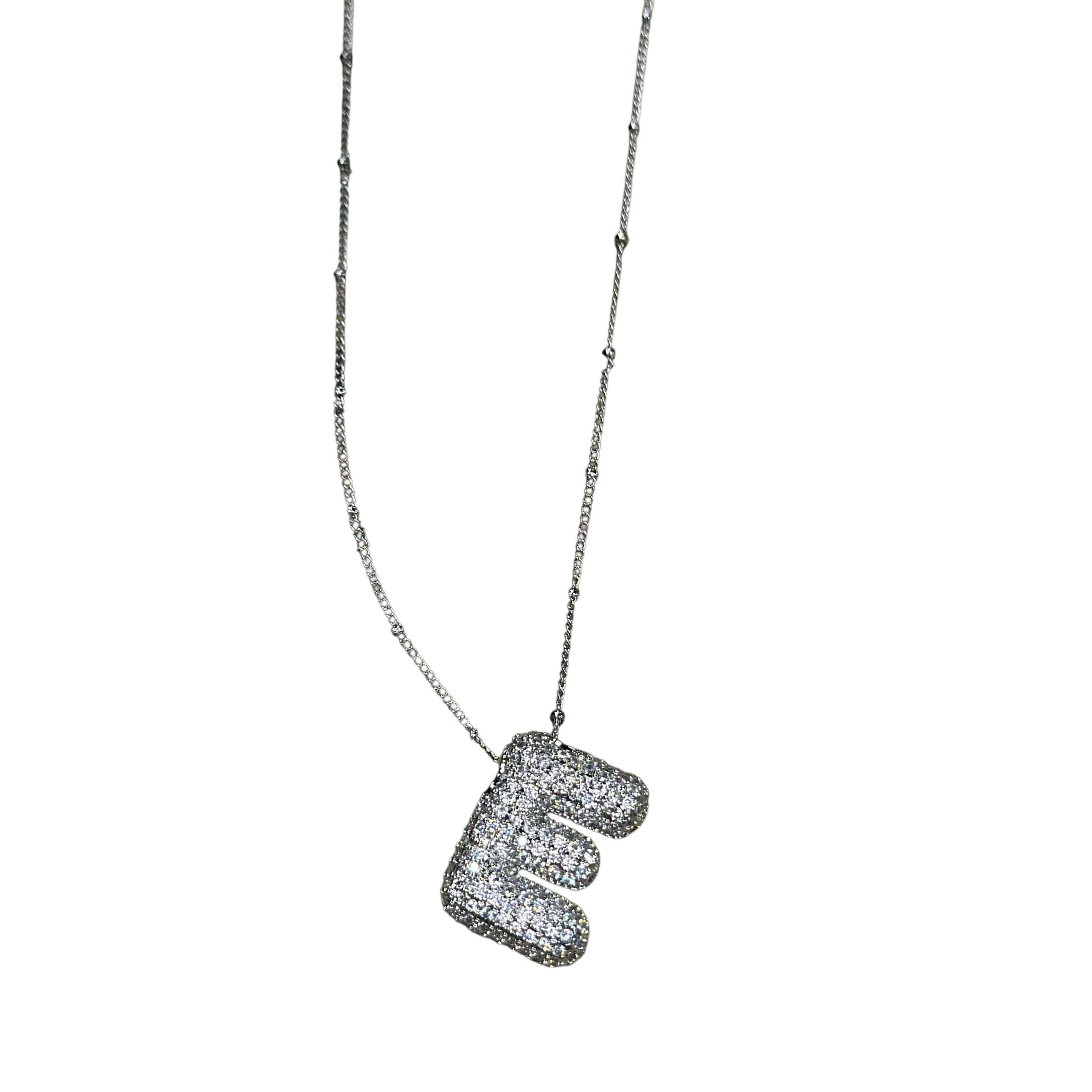 Silver Jeweled Bubble Initial Necklace – Alicia DiMichele Boutique