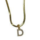 Pearl Letter Herringbone Necklace – Alicia DiMichele Boutique