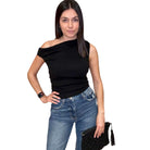 Asymmetric Sweater Top - Black – Alicia DiMichele Boutique
