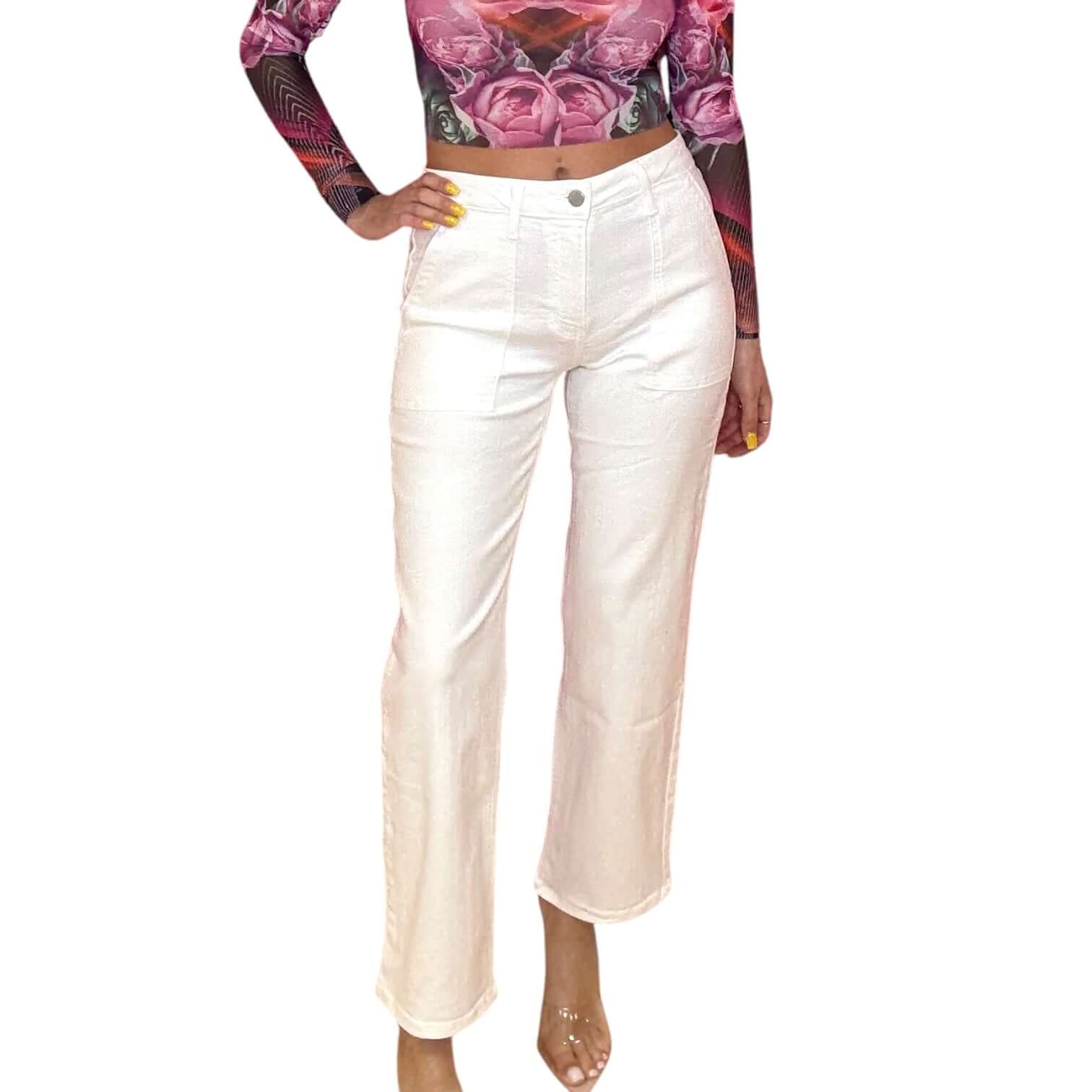 Optic White Utility Pocket Straight Jean – Alicia DiMichele Boutique