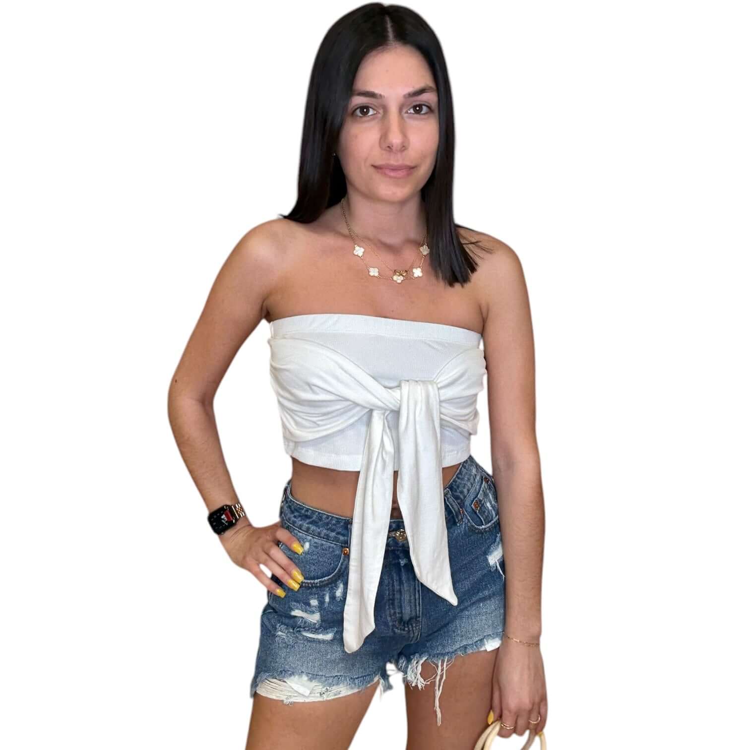 Sun Drift Tie-Front Crop Top – Alicia DiMichele Boutique