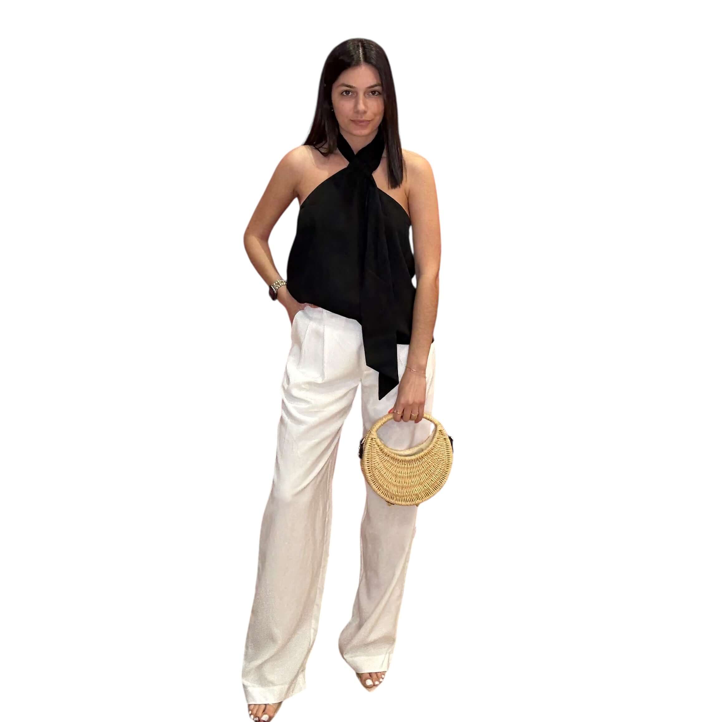 Twist Noir Halter Top – Alicia DiMichele Boutique