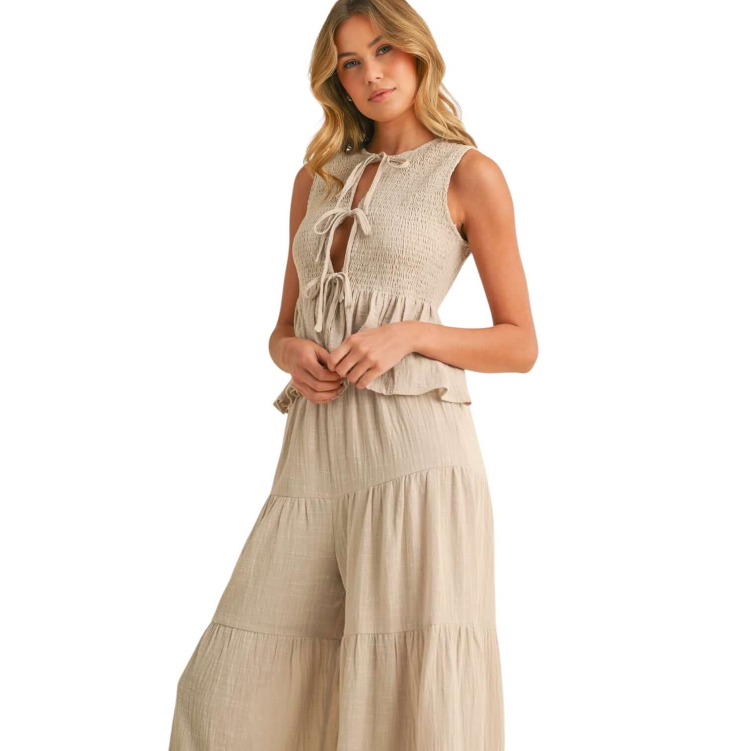 Sandswept Gauze Peplum Pant Set – Alicia DiMichele Boutique