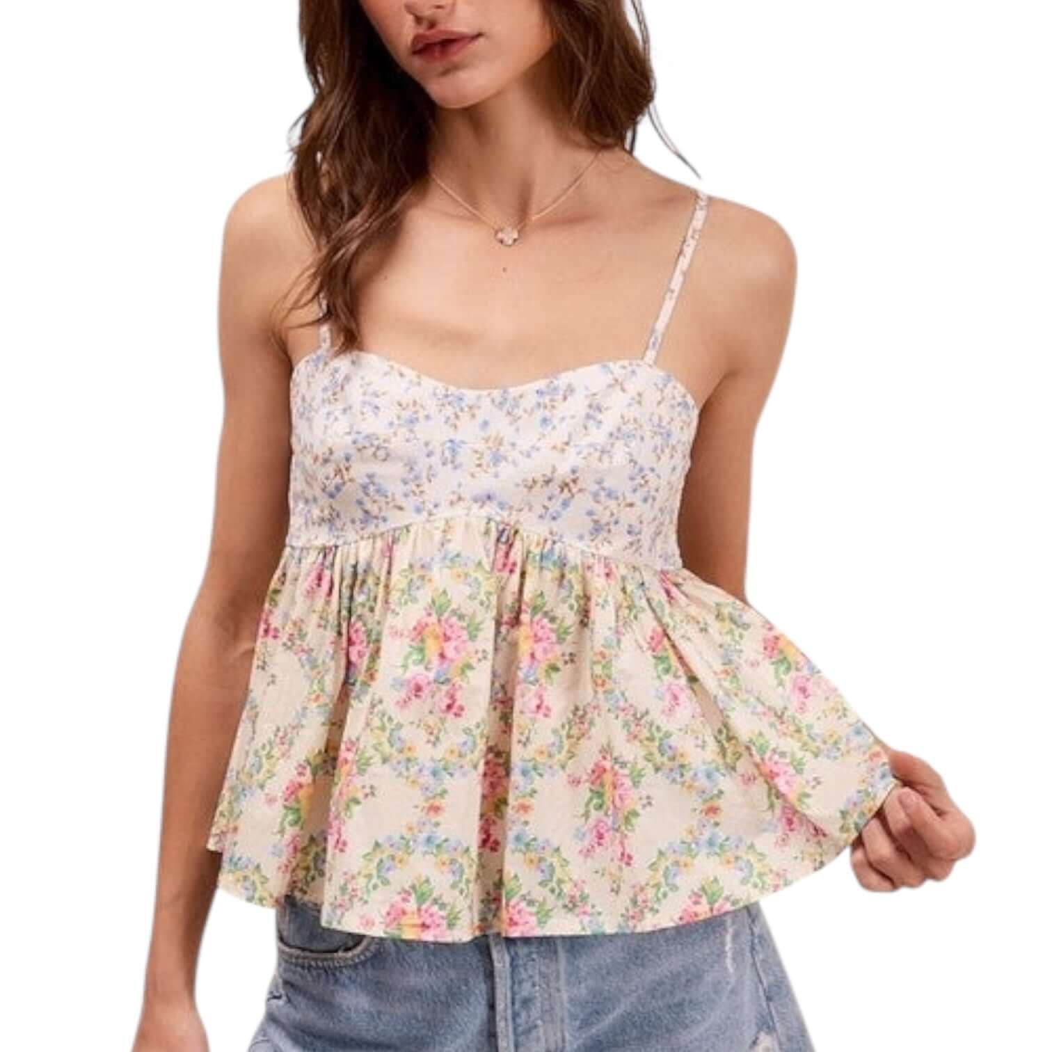 Peach Petals Peplum Top – Alicia DiMichele Boutique