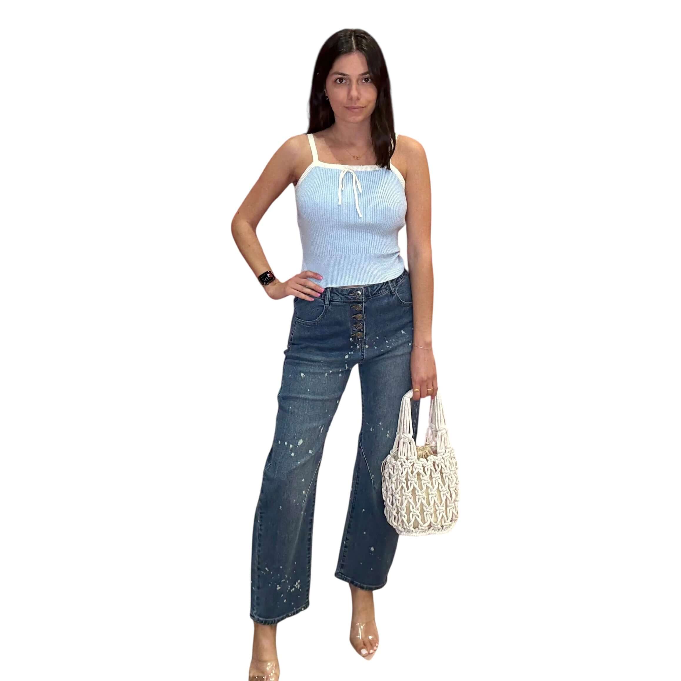 Paint Drop Button Fly Jeans – Alicia DiMichele Boutique