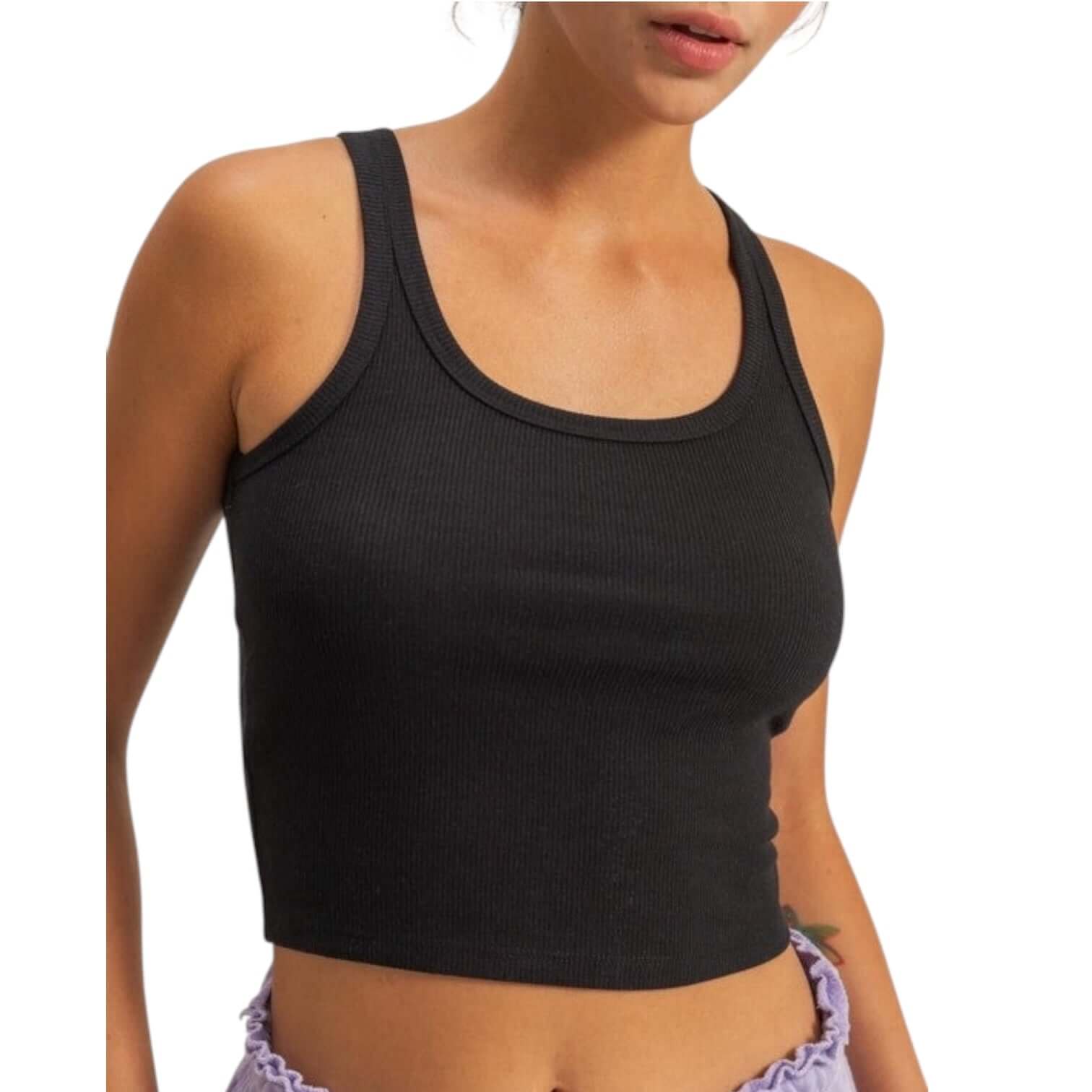 Black Scoop Ribbed Tank – Alicia DiMichele Boutique