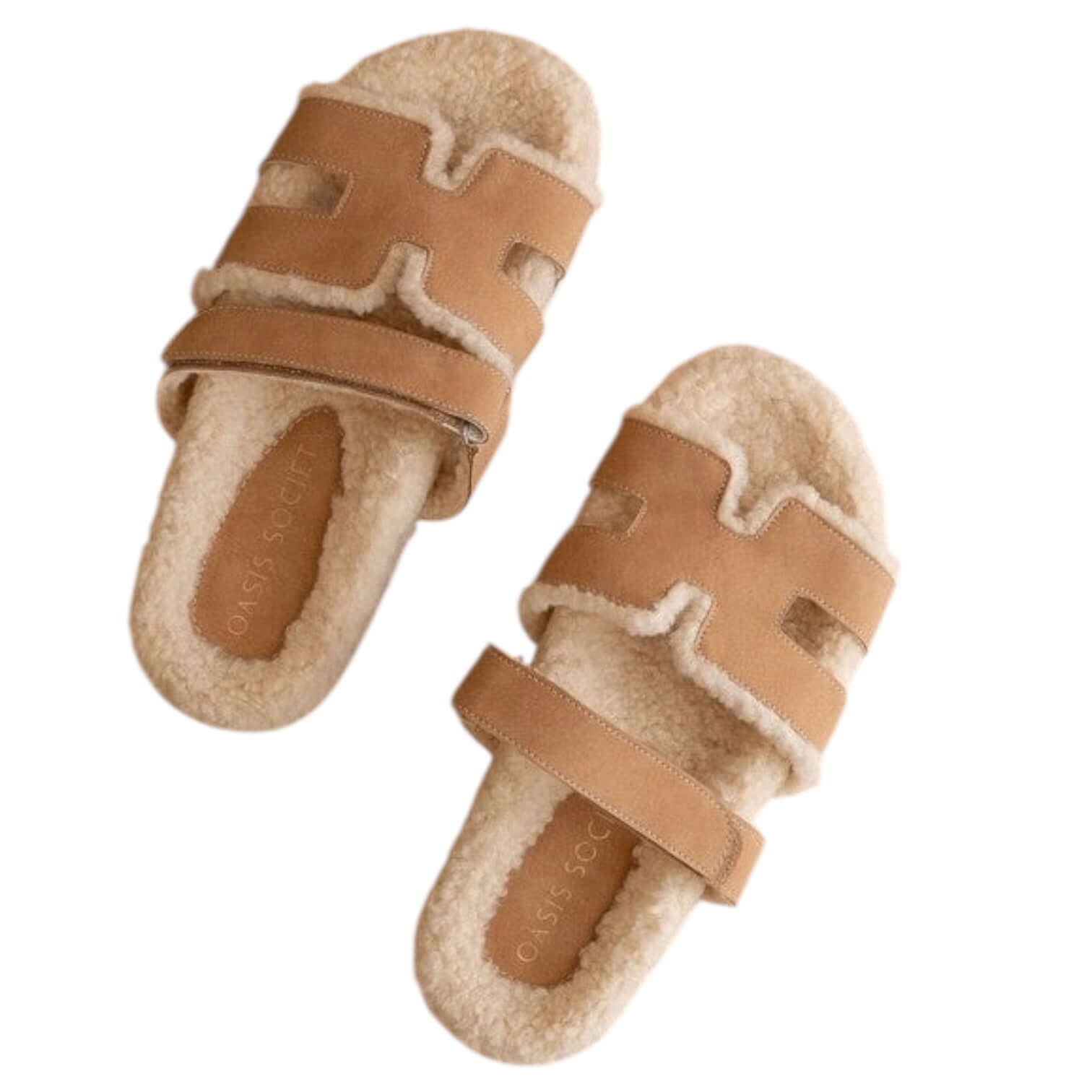 The Après Cloud Faux Shearling Sandals - Camel – Alicia DiMichele Boutique