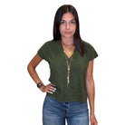 Dolman V Neck Tee - Hunter – Alicia DiMichele Boutique