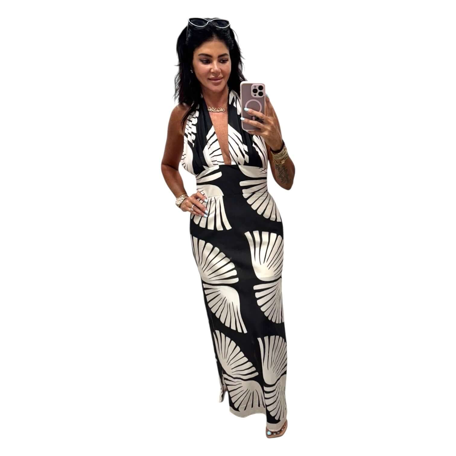 Ink Sands Halter Maxi Dress – Alicia DiMichele Boutique
