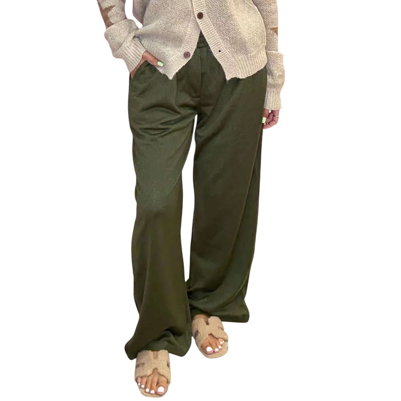 Luxe Drape Knit Sweatpants - Olive – Alicia DiMichele Boutique