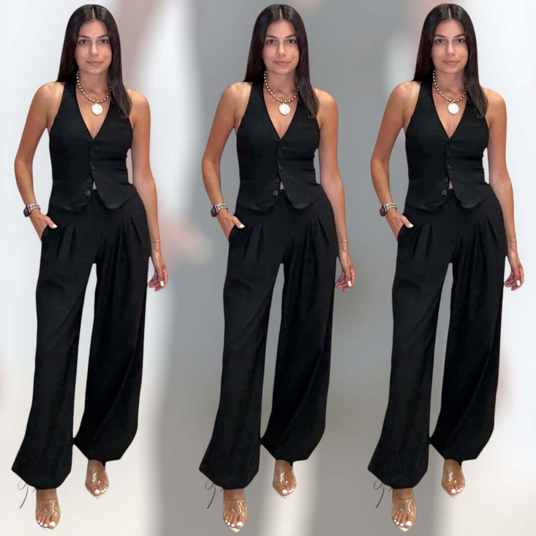Power Move Halter Vest – Black – Alicia DiMichele Boutique