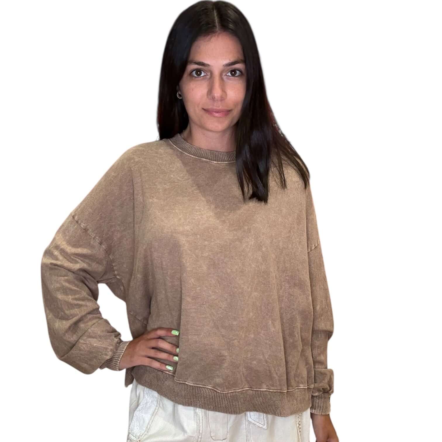 Mocha Open Back Terry Top – Alicia DiMichele Boutique