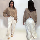 Mocha Open Back Terry Top – Alicia DiMichele Boutique