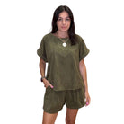 Luxe Suede Shorts Set - Olive – Alicia DiMichele Boutique