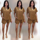 Luxe Suede Shorts Set - Camel – Alicia DiMichele Boutique