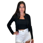 Ribbed Tube Top Cardigan Set - Black – Alicia DiMichele Boutique