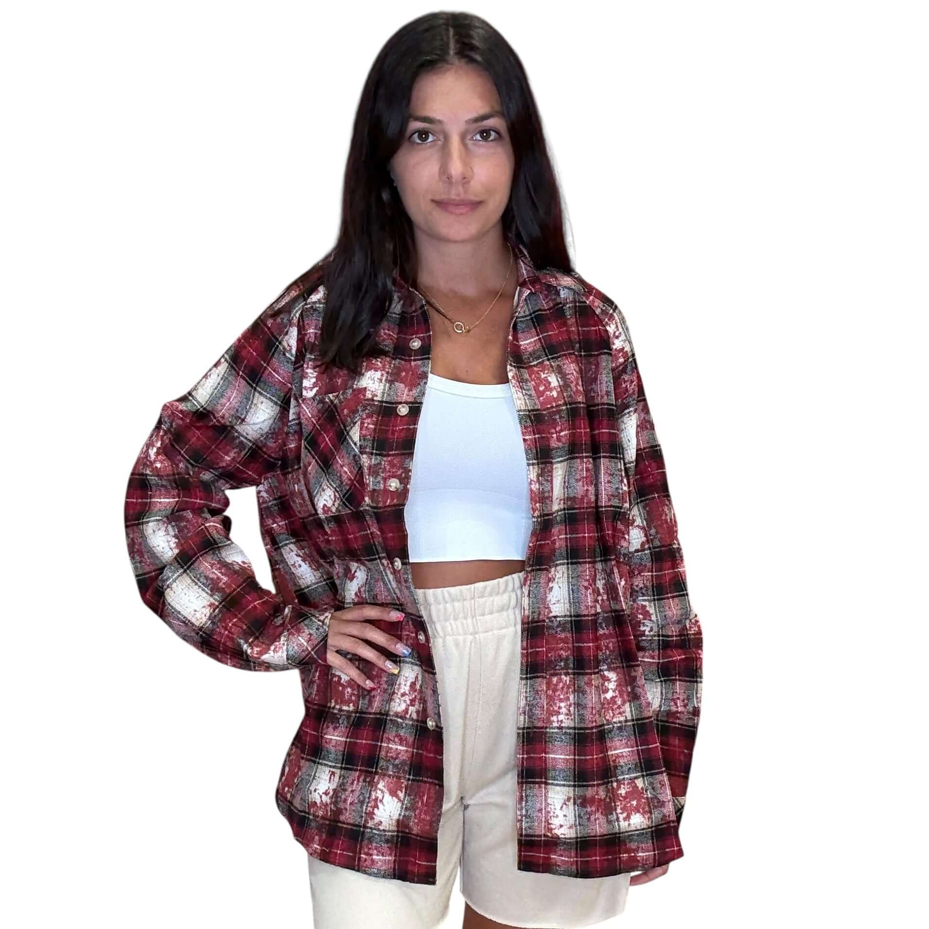 Red Plaid Flannel Shirt – Alicia DiMichele Boutique