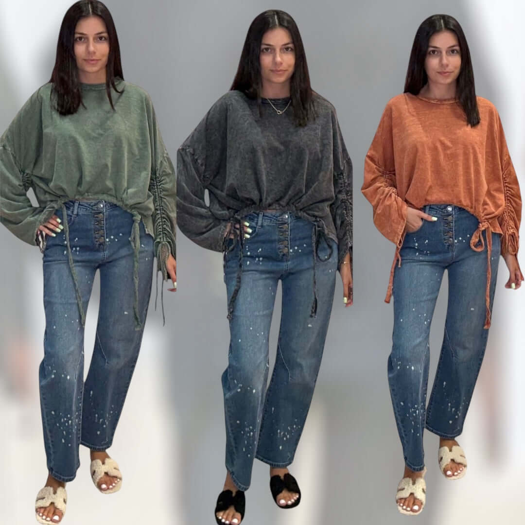 Midnight Mineral Washed Pullover – Alicia DiMichele Boutique