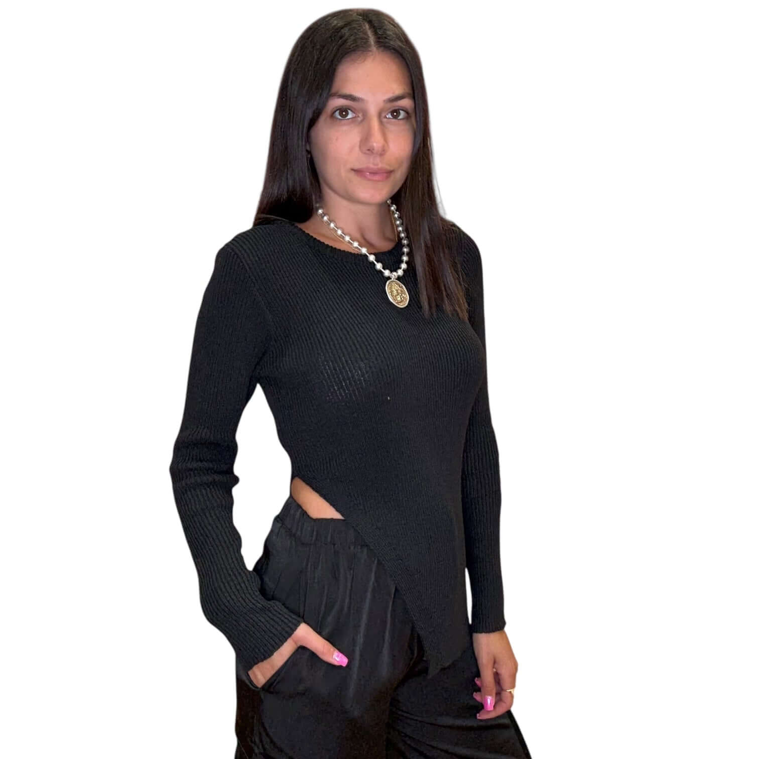 Split Side Longline Knit Sweater – Alicia DiMichele Boutique