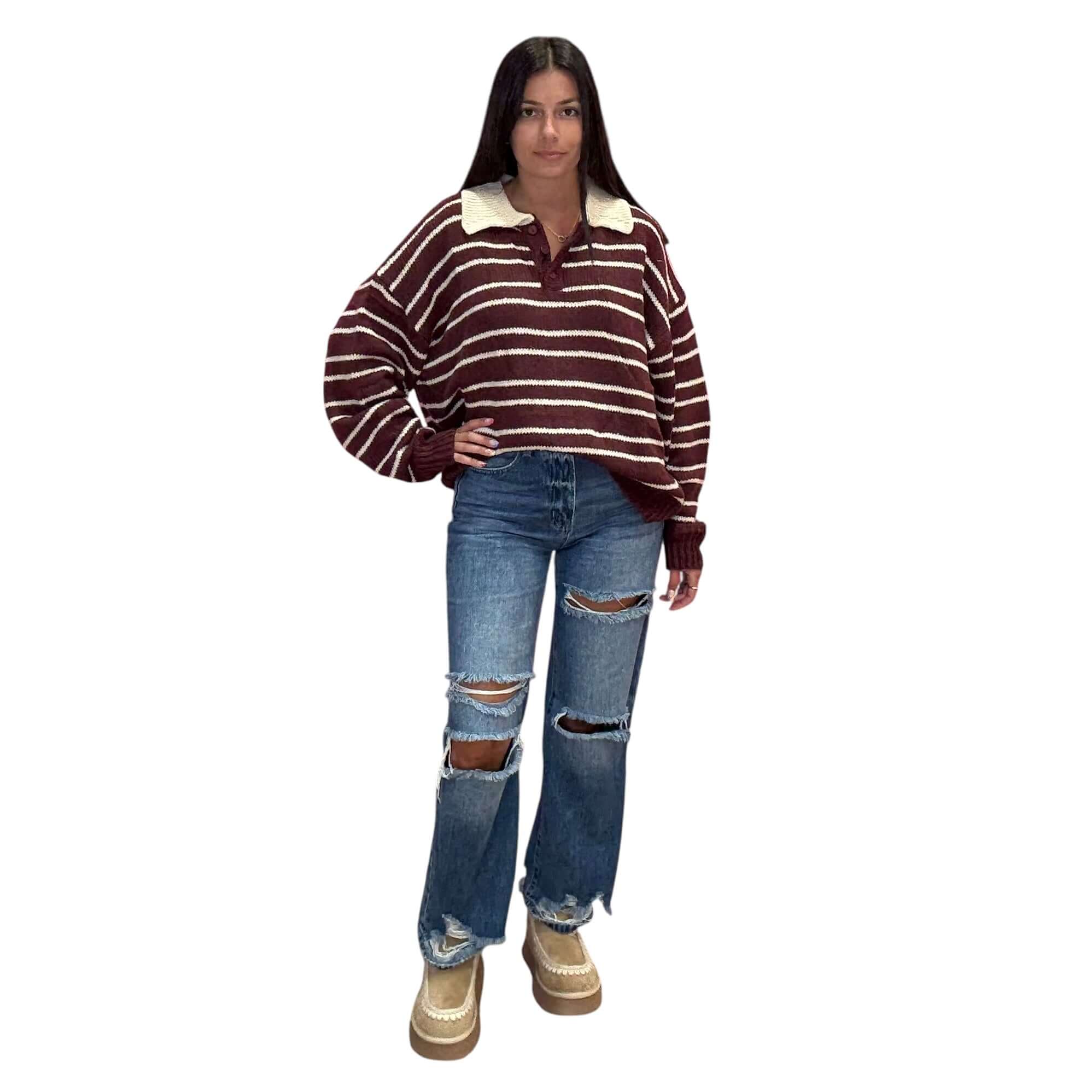 Varsity Stripe Sweater – Alicia DiMichele Boutique
