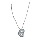 Silver Jeweled Bubble Initial Necklace – Alicia DiMichele Boutique