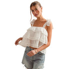 Ruffle Eyelet Tiered Top – Alicia DiMichele Boutique