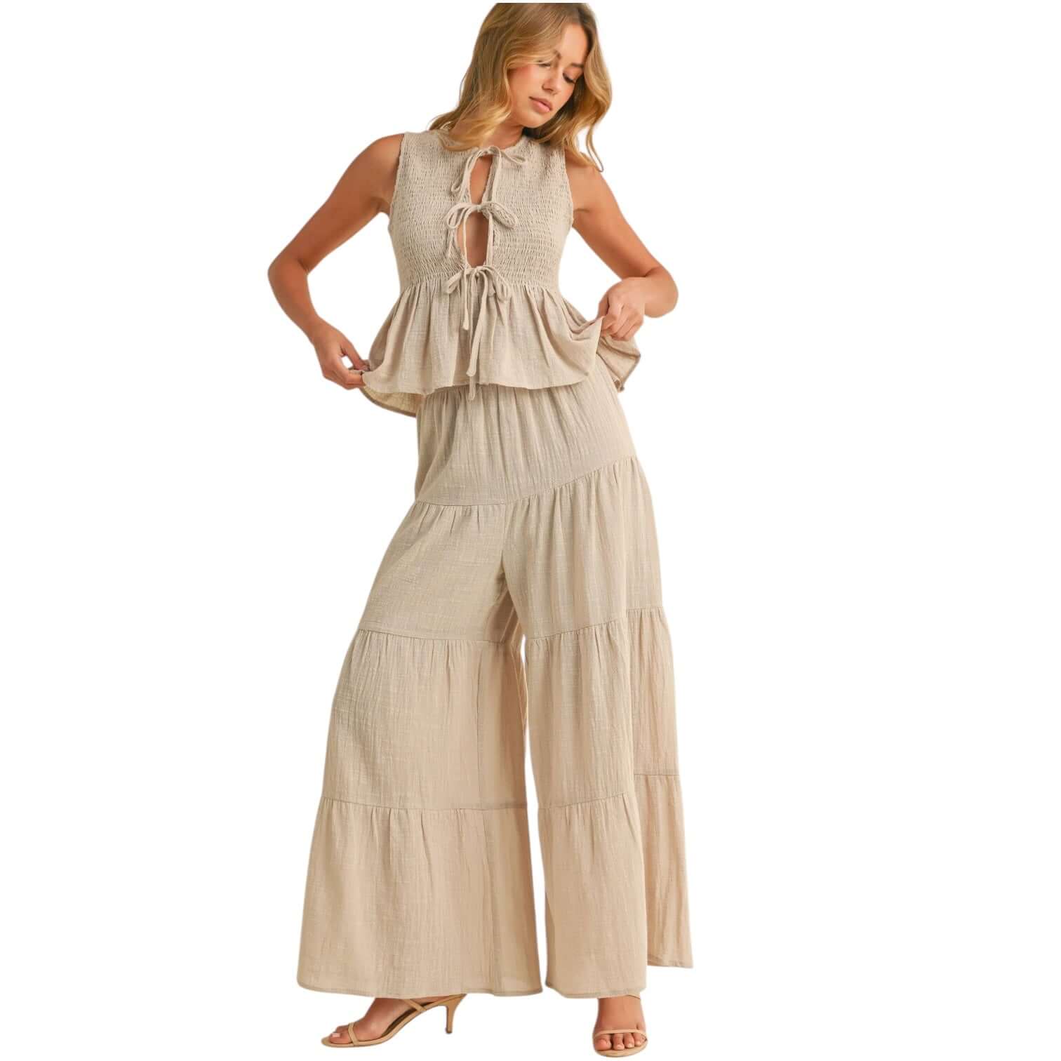 Sandswept Gauze Peplum Pant Set – Alicia DiMichele Boutique