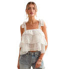 Ruffle Eyelet Tiered Top – Alicia DiMichele Boutique