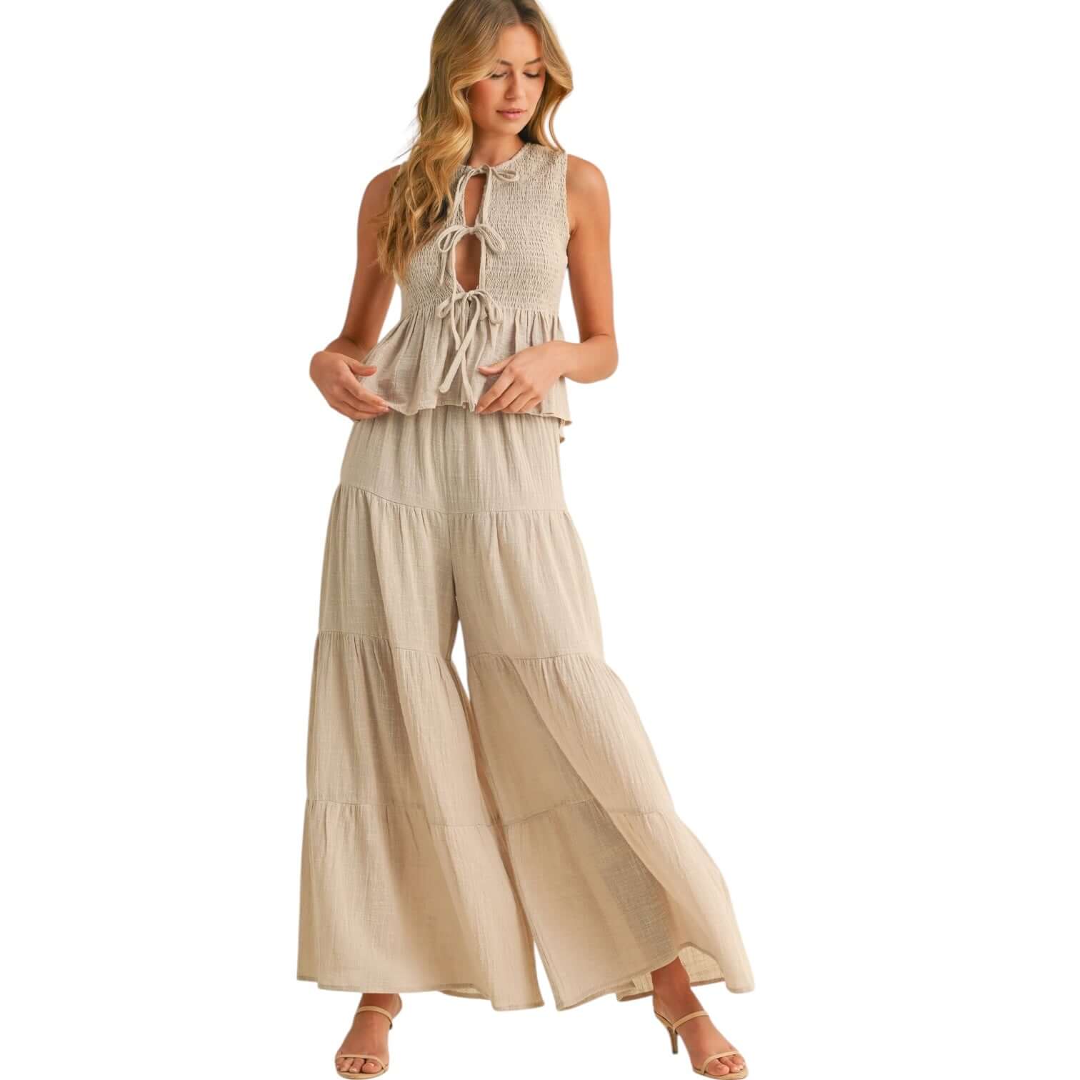 Sandswept Gauze Peplum Pant Set – Alicia DiMichele Boutique