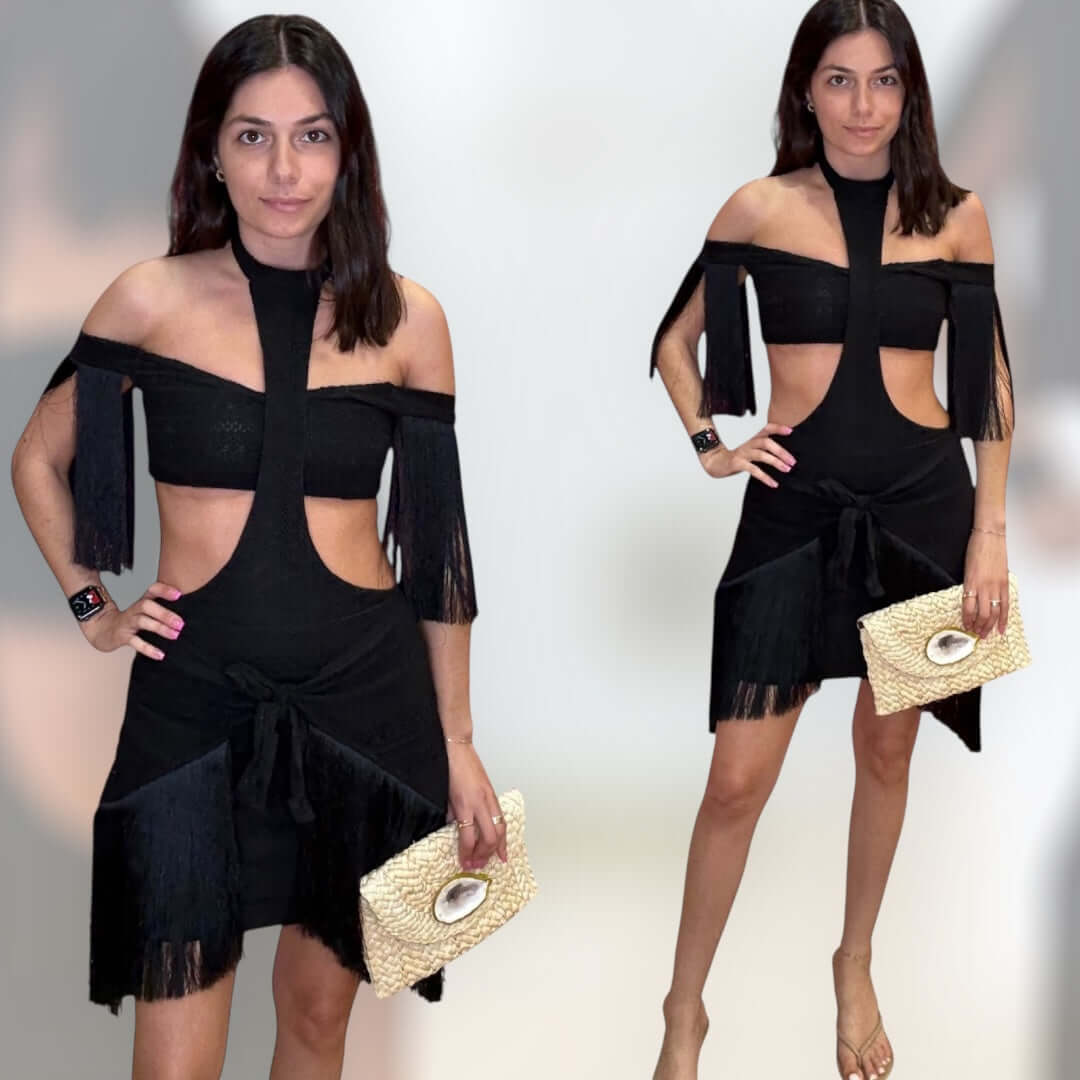 Studio Fringe Wrap Front Dress – Alicia DiMichele Boutique