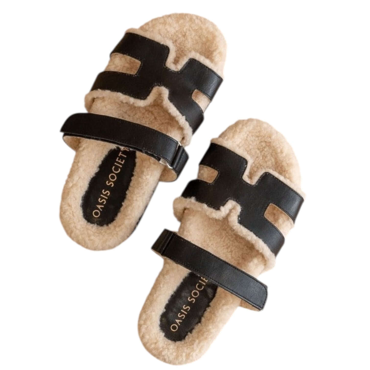 The Après Cloud Faux Shearling Sandals - Black – Alicia DiMichele Boutique