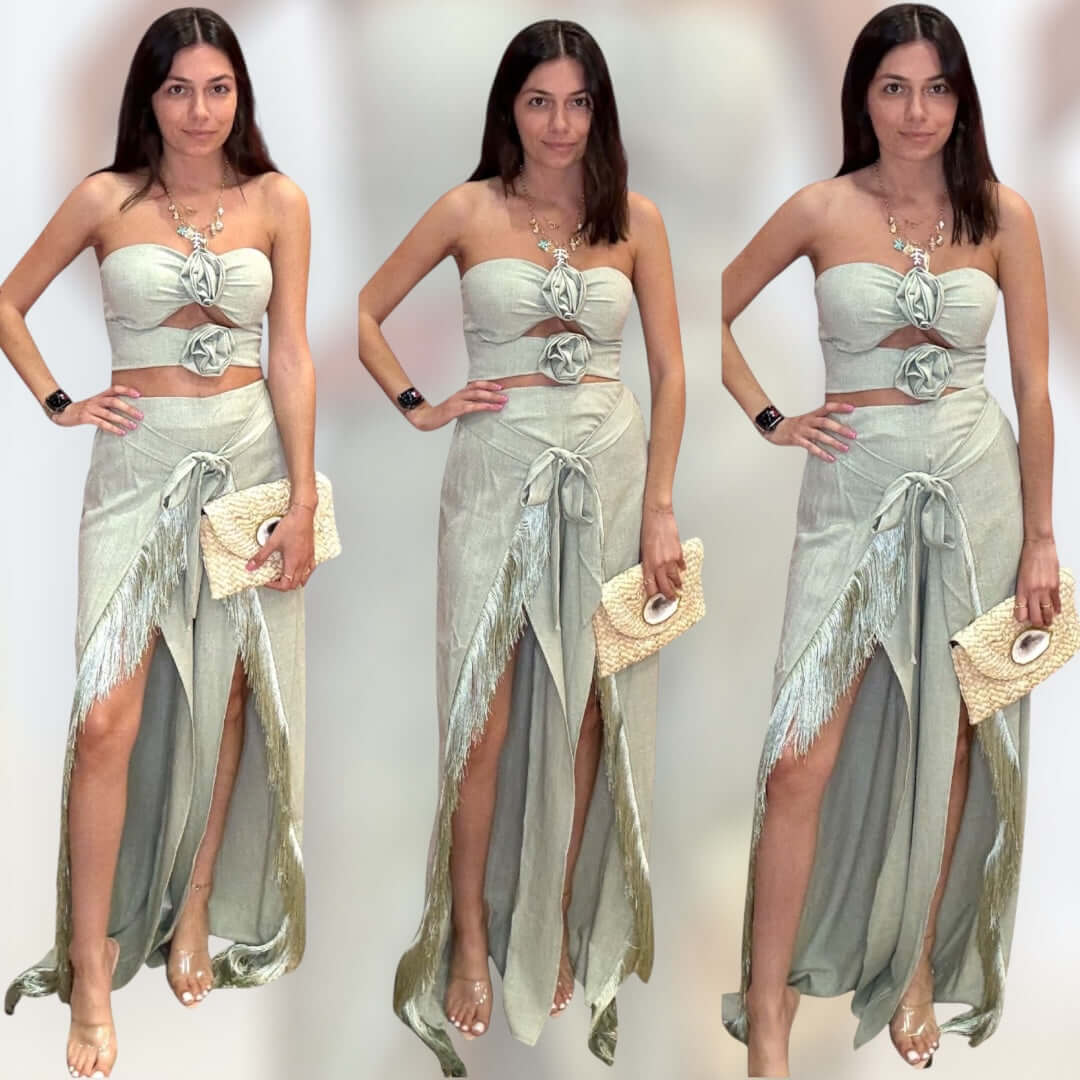 Rose Fringe Pant Set – Alicia DiMichele Boutique