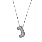 Silver Jeweled Bubble Initial Necklace – Alicia DiMichele Boutique