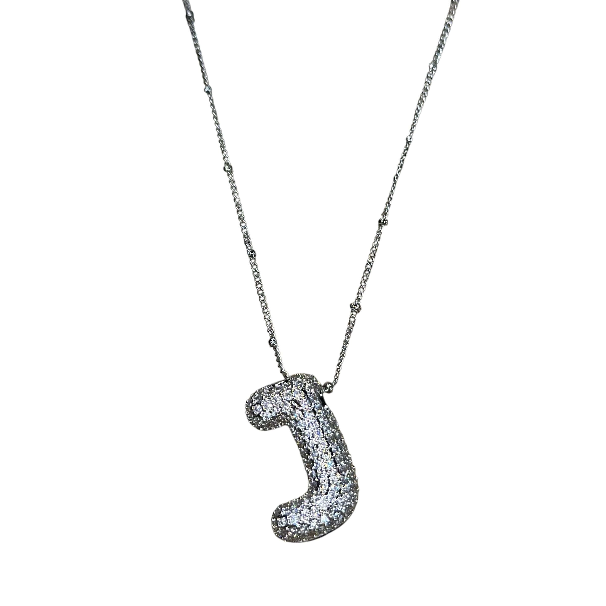 Silver Jeweled Bubble Initial Necklace – Alicia DiMichele Boutique