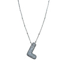 Silver Jeweled Bubble Initial Necklace – Alicia DiMichele Boutique