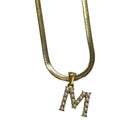 Pearl Letter Herringbone Necklace – Alicia DiMichele Boutique