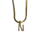Pearl Letter Herringbone Necklace – Alicia DiMichele Boutique