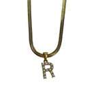 Pearl Letter Herringbone Necklace – Alicia DiMichele Boutique