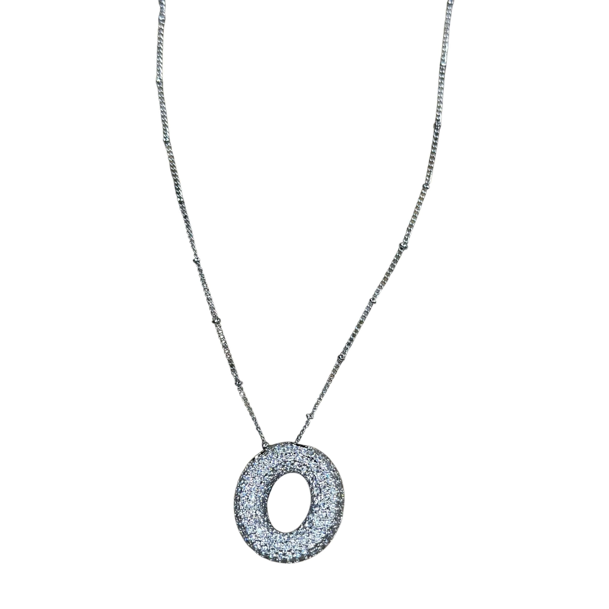Silver Jeweled Bubble Initial Necklace – Alicia DiMichele Boutique