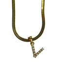 Pearl Letter Herringbone Necklace – Alicia DiMichele Boutique