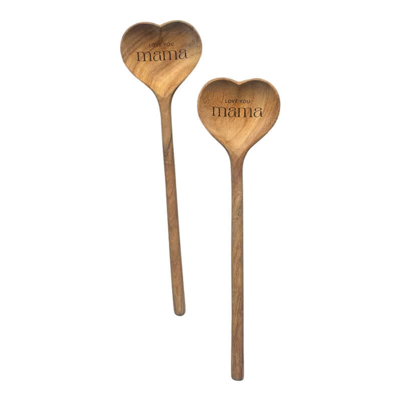 Love You Mama Wooden Heart Spoon – Alicia DiMichele Boutique