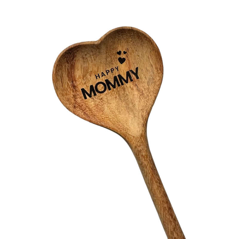 Happy Mommy Wooden Heart Spoon – Alicia DiMichele Boutique
