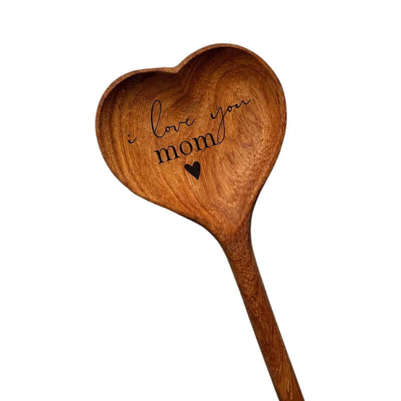 Bold I Love You Mom Wooden Heart Spoon – Alicia DiMichele Boutique
